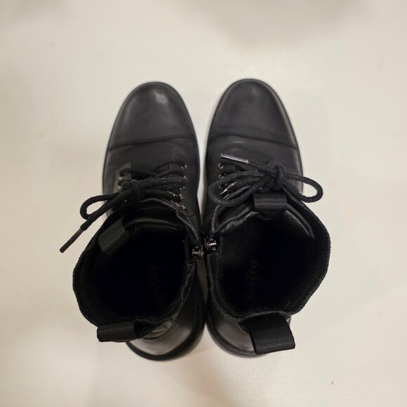 Vostey Motorcycle Casual Boots Black Leather Zipper Chukka Shoes Men's 9.5 - Picture 5 of 13